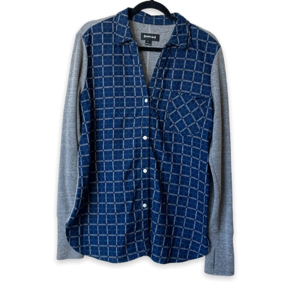 Betabrand The Lumberjill Indigo Button Up Top / L